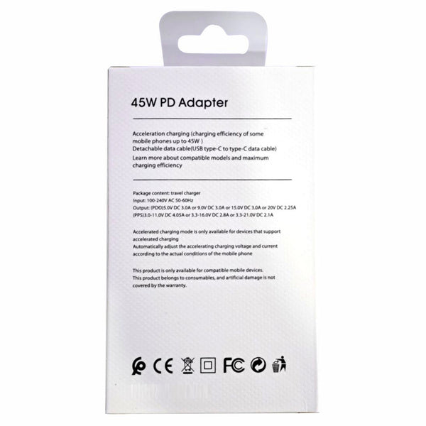 SWEG Gadgets 45W PD Super Fast Charging Adapter with USB-C Port – EU Plug | Black