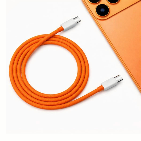Fast Charging 35W USB-C Adapter with 1m Braided Charge Cable – Orange