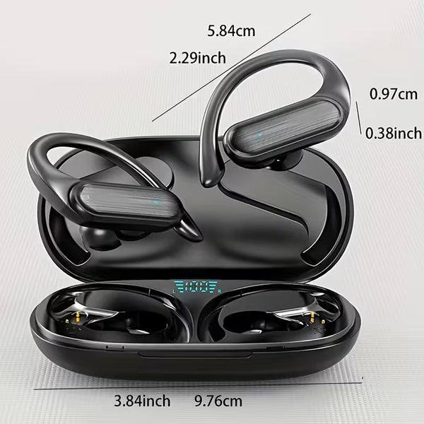SWEG Gadgets A520 Wireless Bluetooth Earbuds | LED Display Case | Earhook Sport Fit | IPX5 | Deep Bass