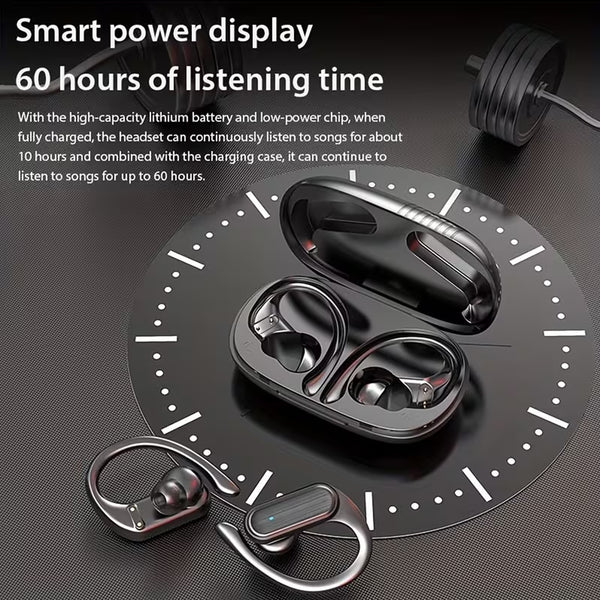 SWEG Gadgets A520 Wireless Bluetooth Earbuds | LED Display Case | Earhook Sport Fit | IPX5 | Deep Bass