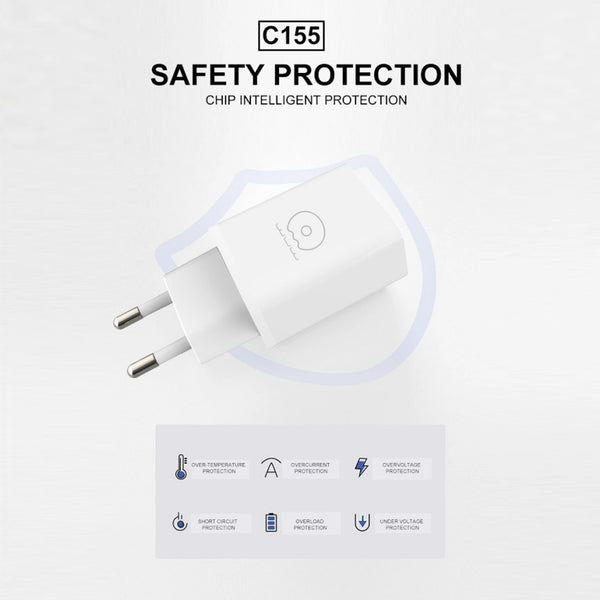 SWEG Gadgets C155 Dual USB Fast Charger | 3.1A Wall Adapter | Universal Phone Charger | White