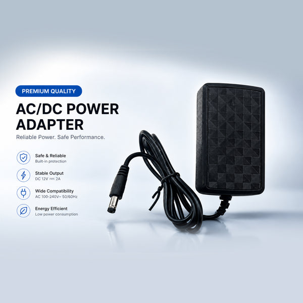 12V 2A Universal AC/DC Power Adapter | Router, CCTV & DSTV Charger | 5.5mm × 2.5mm | SWEG Gadgets