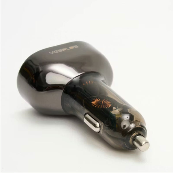YESPLUS 63W 4-Port Fast Car Charger | USB-A & USB-C | Quick Charge | Black | SWEG Gadgets