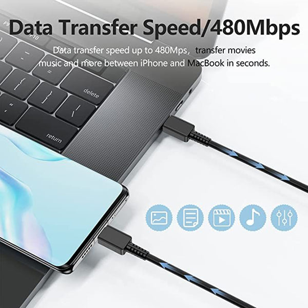 Fast Charging Wall Charger & Type C to Type C Cable - Black