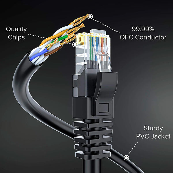 CAT 6e Ethernet Cable RJ45 | High-Speed LAN Internet Cable | 5M 10M 15M 20M | Black | SWEG Gadgets