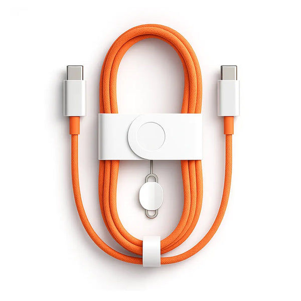 Fast Charging 35W USB-C Adapter with 1m Braided Charge Cable – Orange