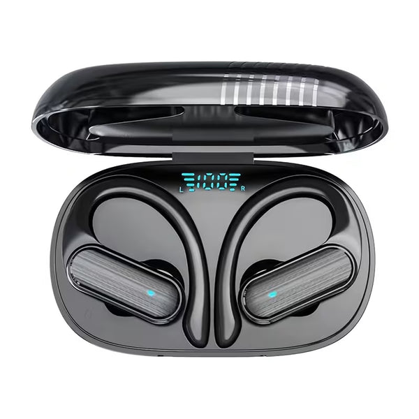 SWEG Gadgets A520 Wireless Bluetooth Earbuds | LED Display Case | Earhook Sport Fit | IPX5 | Deep Bass