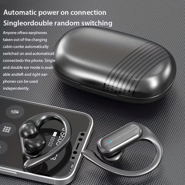 SWEG Gadgets A520 Wireless Bluetooth Earbuds | LED Display Case | Earhook Sport Fit | IPX5 | Deep Bass