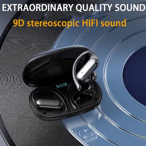 SWEG Gadgets A520 Wireless Bluetooth Earbuds | LED Display Case | Earhook Sport Fit | IPX5 | Deep Bass