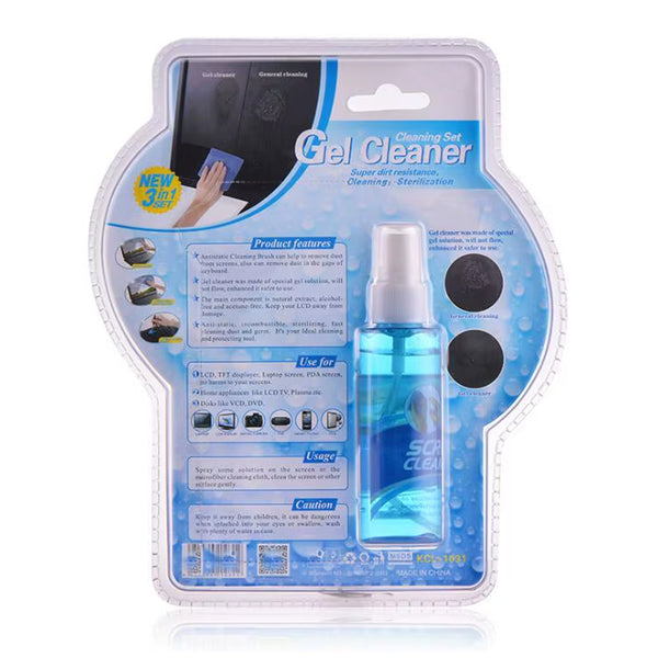 Gel Screen Cleaning Kit 60ml | Streak-Free Screen Cleaner with Microfiber & Brush | KCL 1031 | SWEG Gadgets