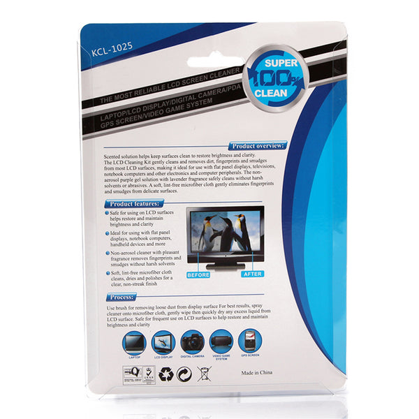 SWEG Gadgets LCD Screen Cleaning Kit KCL 1025 – Streak-Free Cleaner Spray & Microfiber Cloth for TVs, Laptops, Monitors, Tablets, Smartphones & Camera Screens
