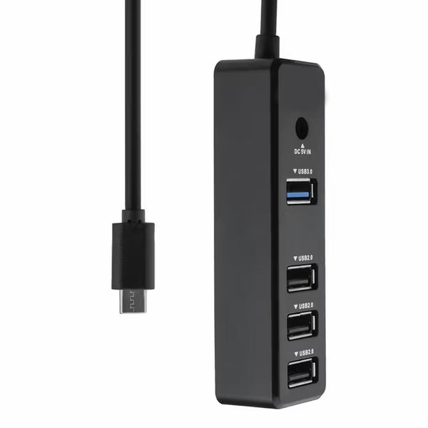 HUB08 4-Port USB-C Hub with USB 3.0 Fast Data Transfer Adapter